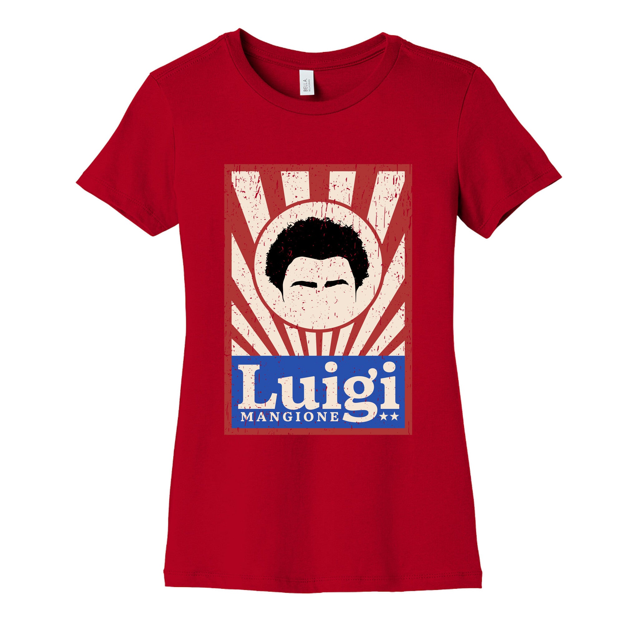 Luigi Mangione Campaign Poster Womens Cotton Tee